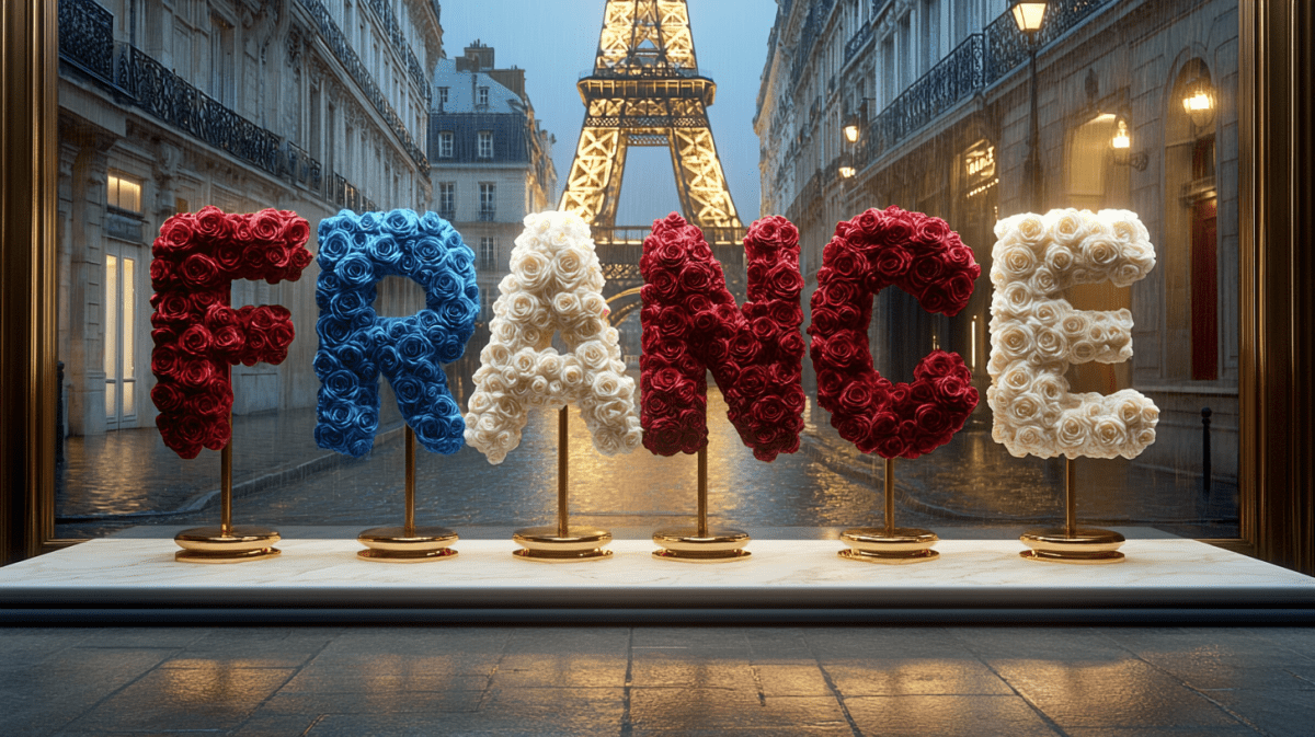 French Rose Designs – Blue, White & Red Elegance - Imaginary Worlds