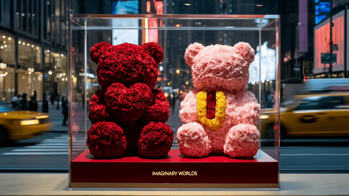 Heart and Letter Rose Bear Set