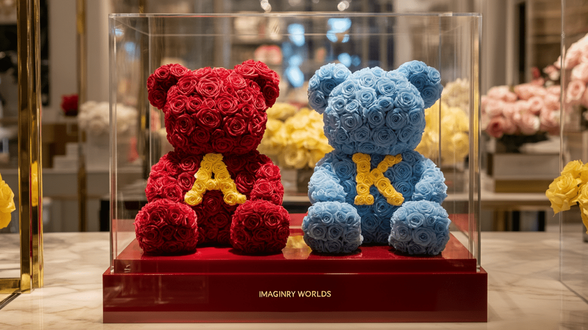 Initial Rose Bear Set