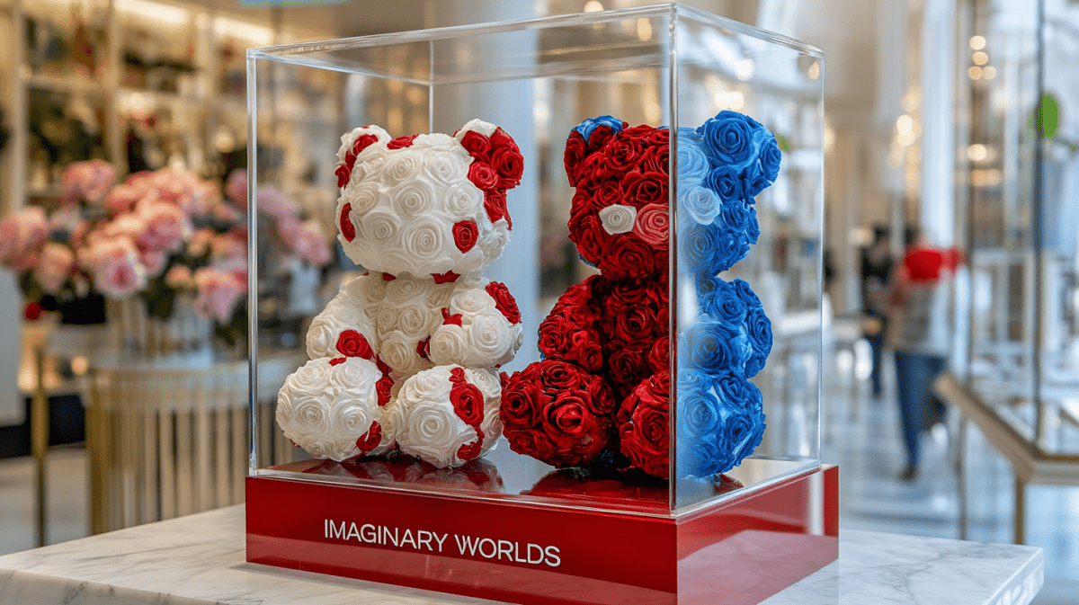 Multicolor Rose Bear Set