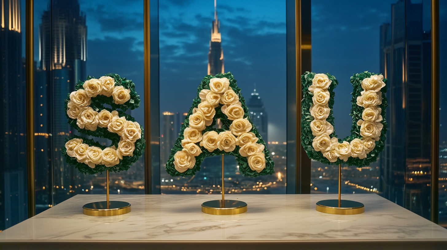 Saudi Rose Creations – Green & White in Luxury Form