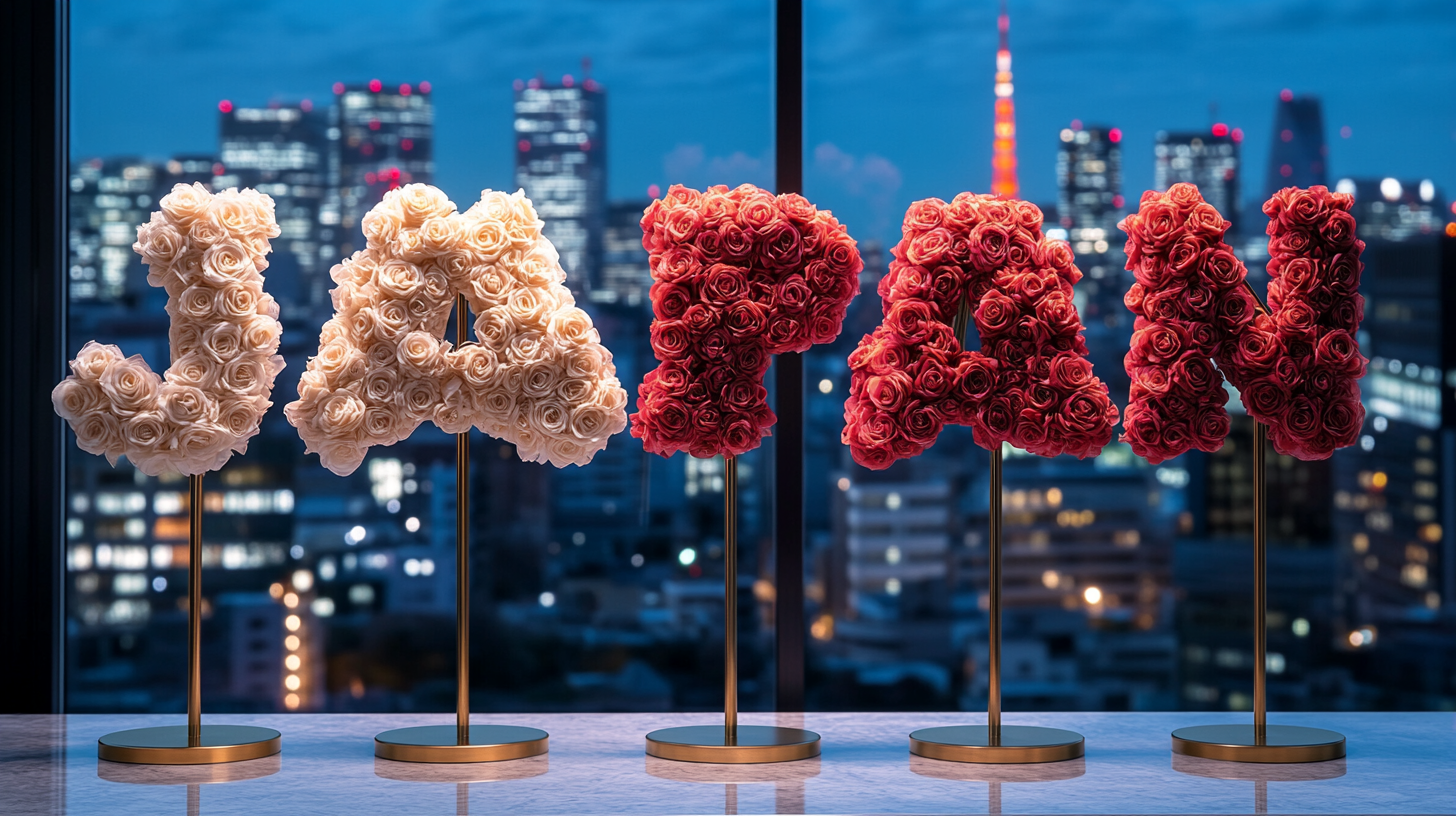 Rose Art for Japan – Red & White Inspired Elegance