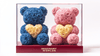 Blue and Pink Rose Bear Set with Pink and Yellow Hearts - Imaginary Worlds