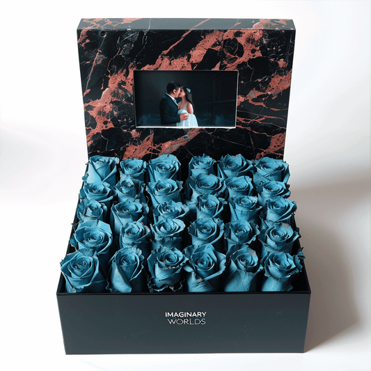 Blue Roses Forever Multimedia Keepsake Box - Imaginary Worlds