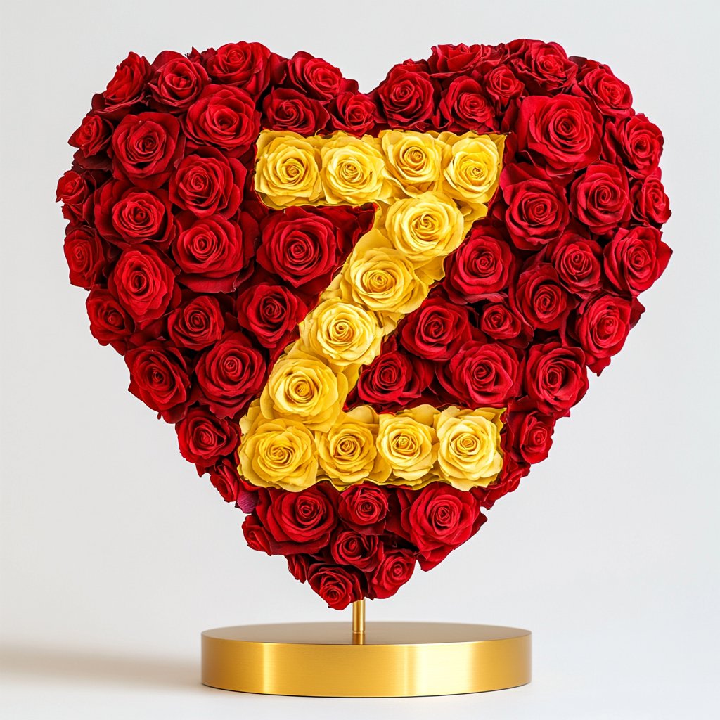 Custom Red Heart Rose Lamp with Color 'Z' - Imaginary Worlds