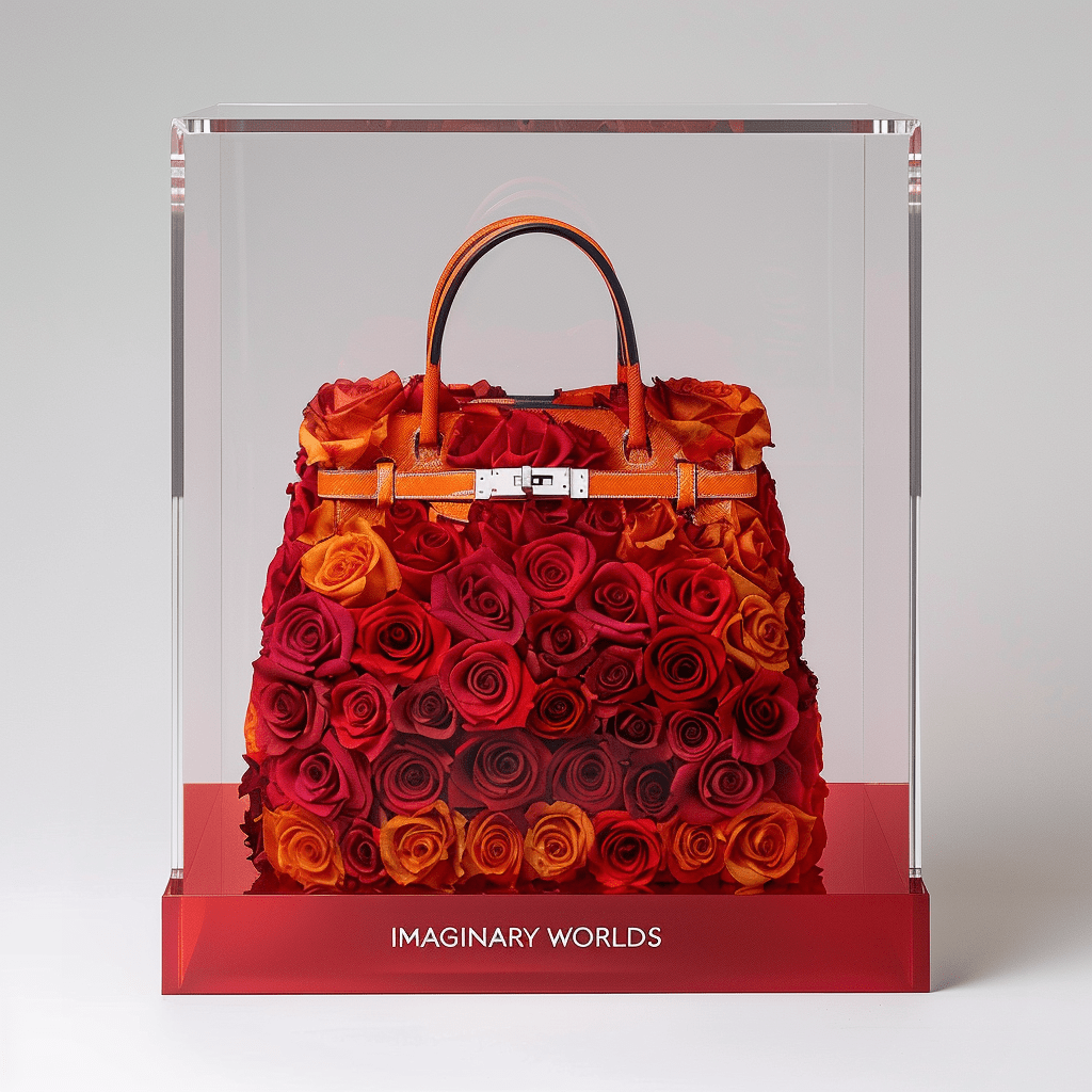 Eternal Bloom Red and Orange Rose Bag - Imaginary Worlds