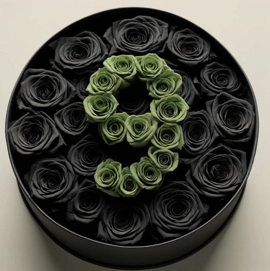 Eternal Noir & Verdant Cipher – Customizable Black Round Box - Imaginary Worlds