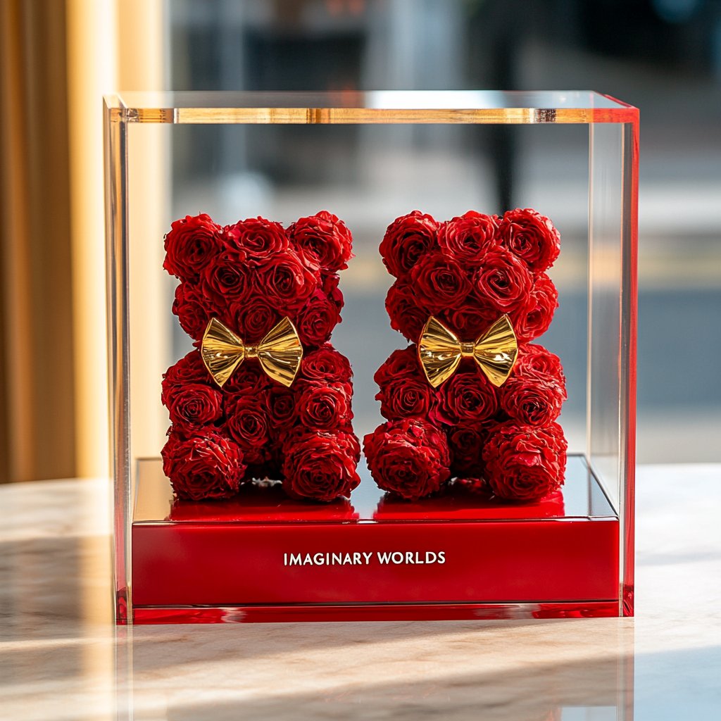 Eternal Red Flower Bear Couple Set - Imaginary Worlds