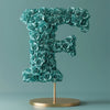 Fortuna Teal Rose Letter F Lamp - Imaginary Worlds