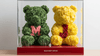 Green and Yellow Rose Bear Set with Letter Accents - Imaginary Worlds