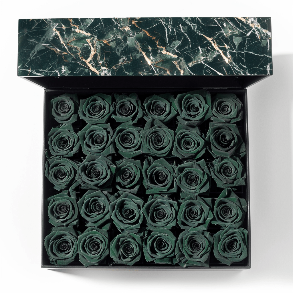 Green Roses Forever Multimedia Keepsake Box - Imaginary Worlds