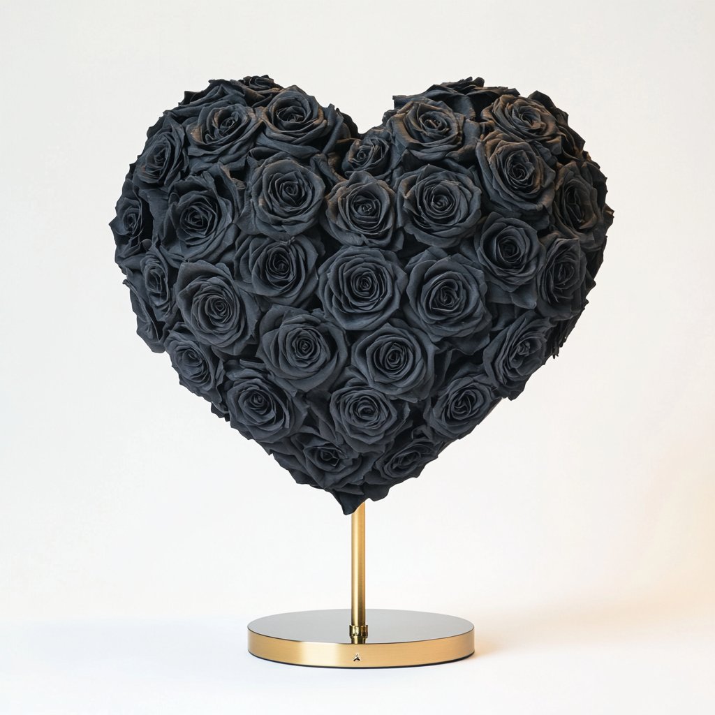 Hades and Persephone Black Rose Heart Lamp - Imaginary Worlds