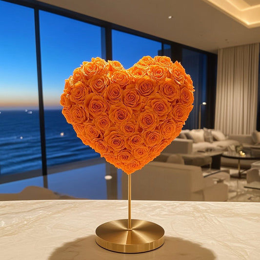 Heracles and Megara Orange Rose Heart Lamp - Imaginary Worlds