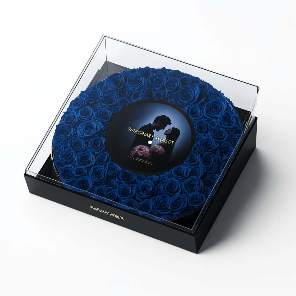 Imaginary Worlds Custom Vinyl Rose Box – Blue Roses Edition - Imaginary Worlds
