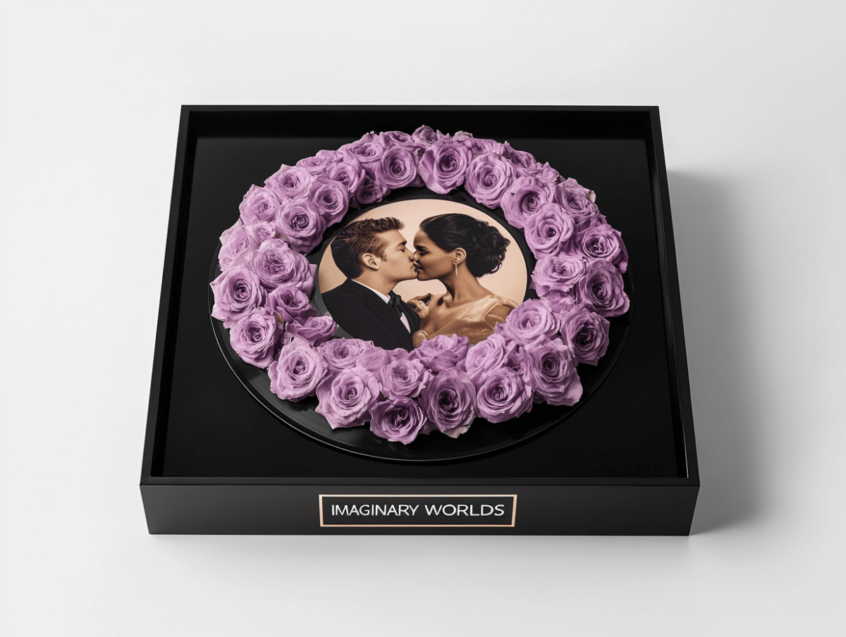 Imaginary Worlds Custom Vinyl Rose Box – Lavender Roses Edition - Imaginary Worlds