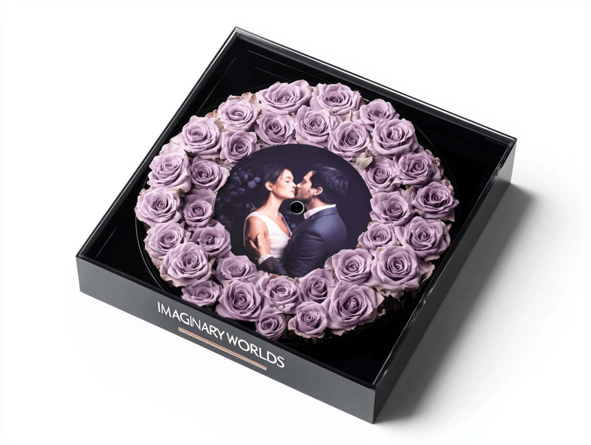 Imaginary Worlds Custom Vinyl Rose Box – Lavender Roses Edition - Imaginary Worlds