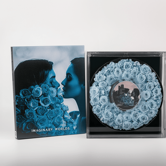 Imaginary Worlds Custom Vinyl Rose Box – Light Blue Roses Edition - Imaginary Worlds