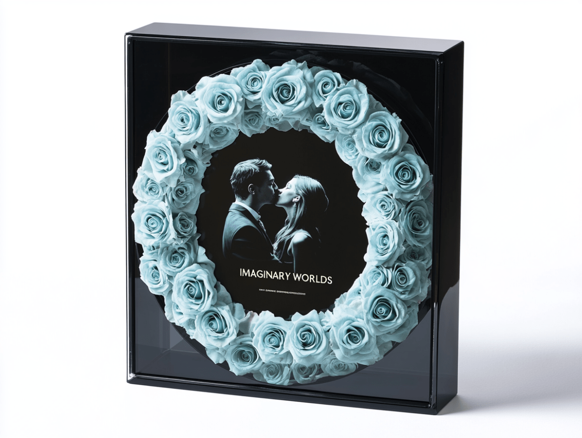 Imaginary Worlds Custom Vinyl Rose Box – Light Blue Roses Edition - Imaginary Worlds