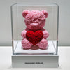 Pink Rose Bear with Red Roses Heart - Imaginary Worlds