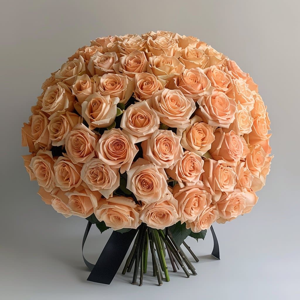 Preserved Peach Roses Flower Bouquet - Imaginary Worlds