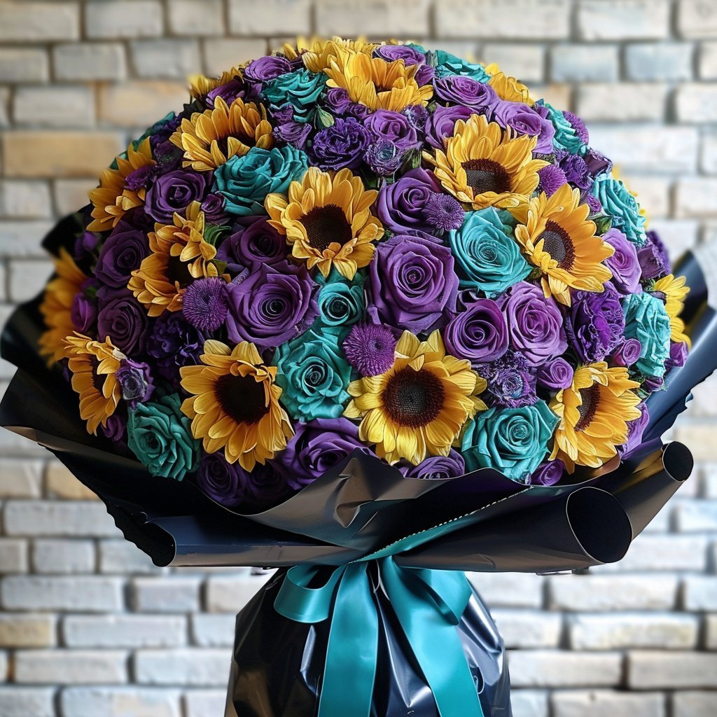 Preserved Roses and Sunflower Bouquet - Imaginary Worlds
