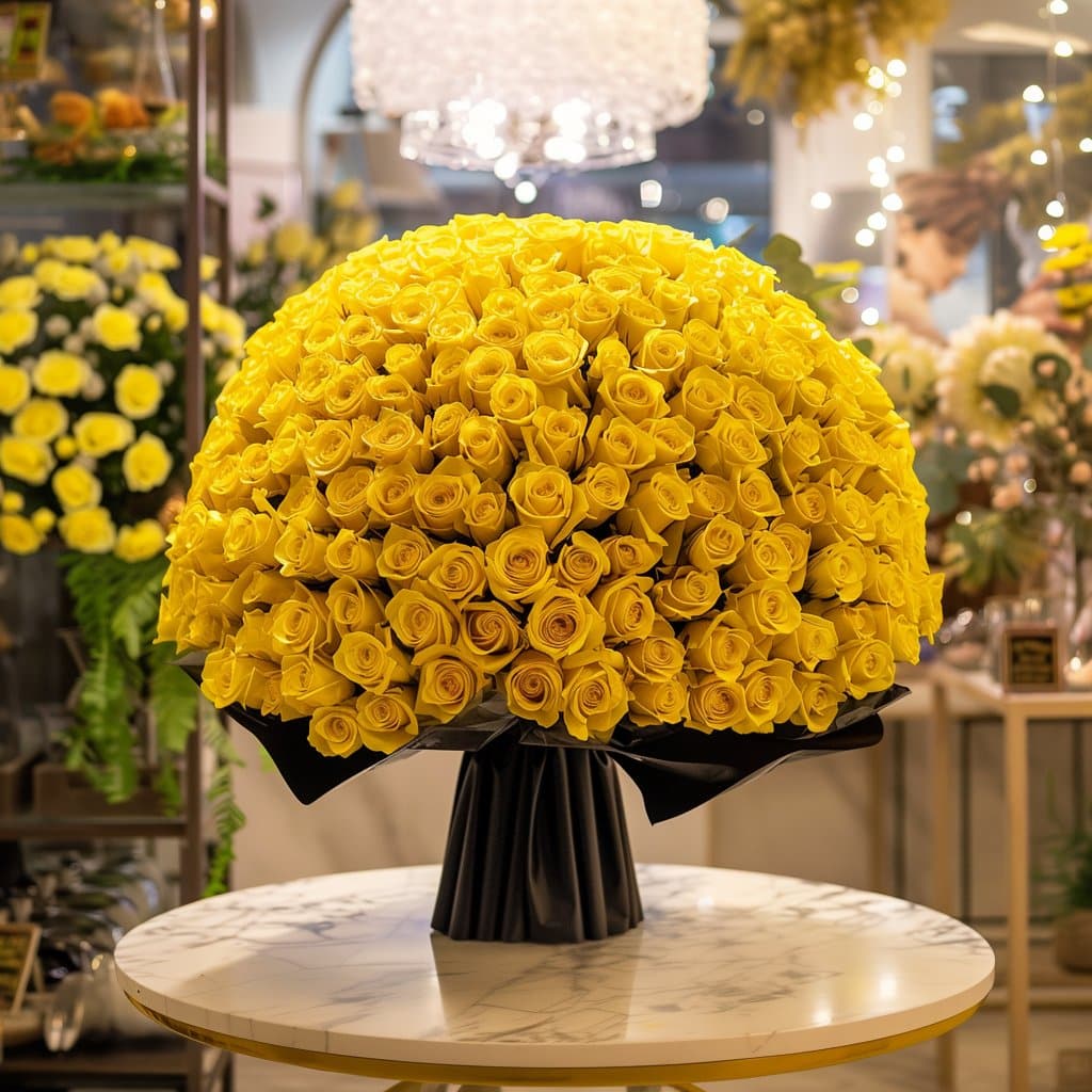 Preserved Yellow Roses Flower Bouquet - Imaginary Worlds