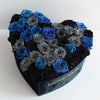 Quartet of Serenity Roses in Heart - Shaped Black Box - Imaginary Worlds