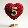 Red Heart Rose Lamp with White '5' - Imaginary Worlds