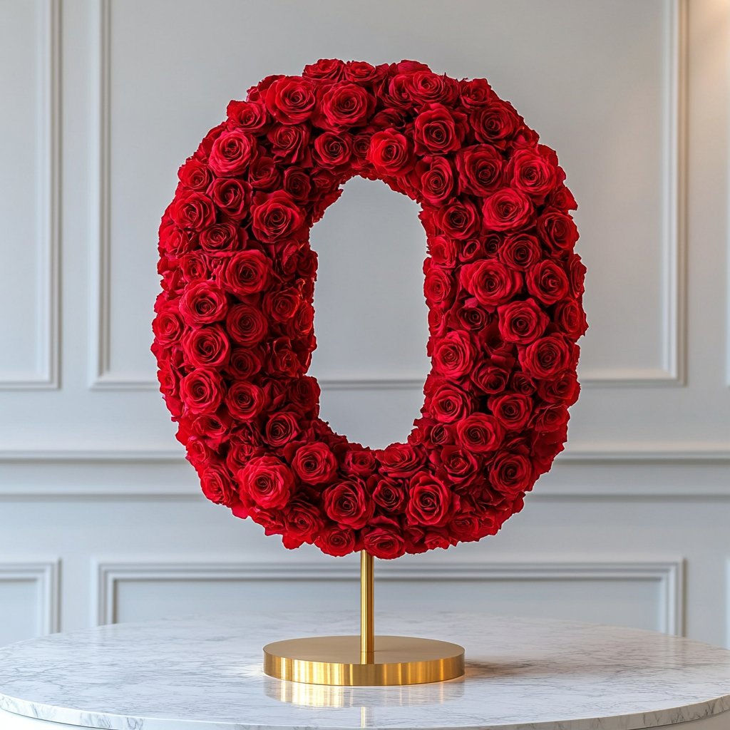 Red Rose Eternal Number 0 Lamp - Imaginary Worlds