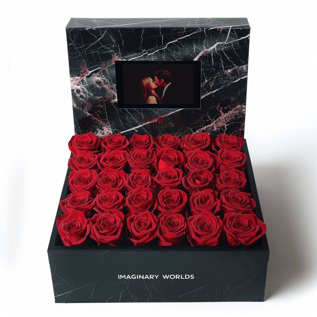 Red Roses Forever Multimedia Keepsake Box - Imaginary Worlds