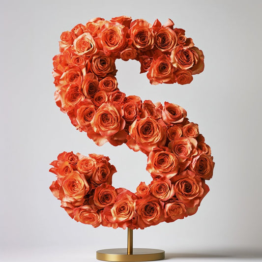 Selene Orange Rose Letter S Lamp - Imaginary Worlds
