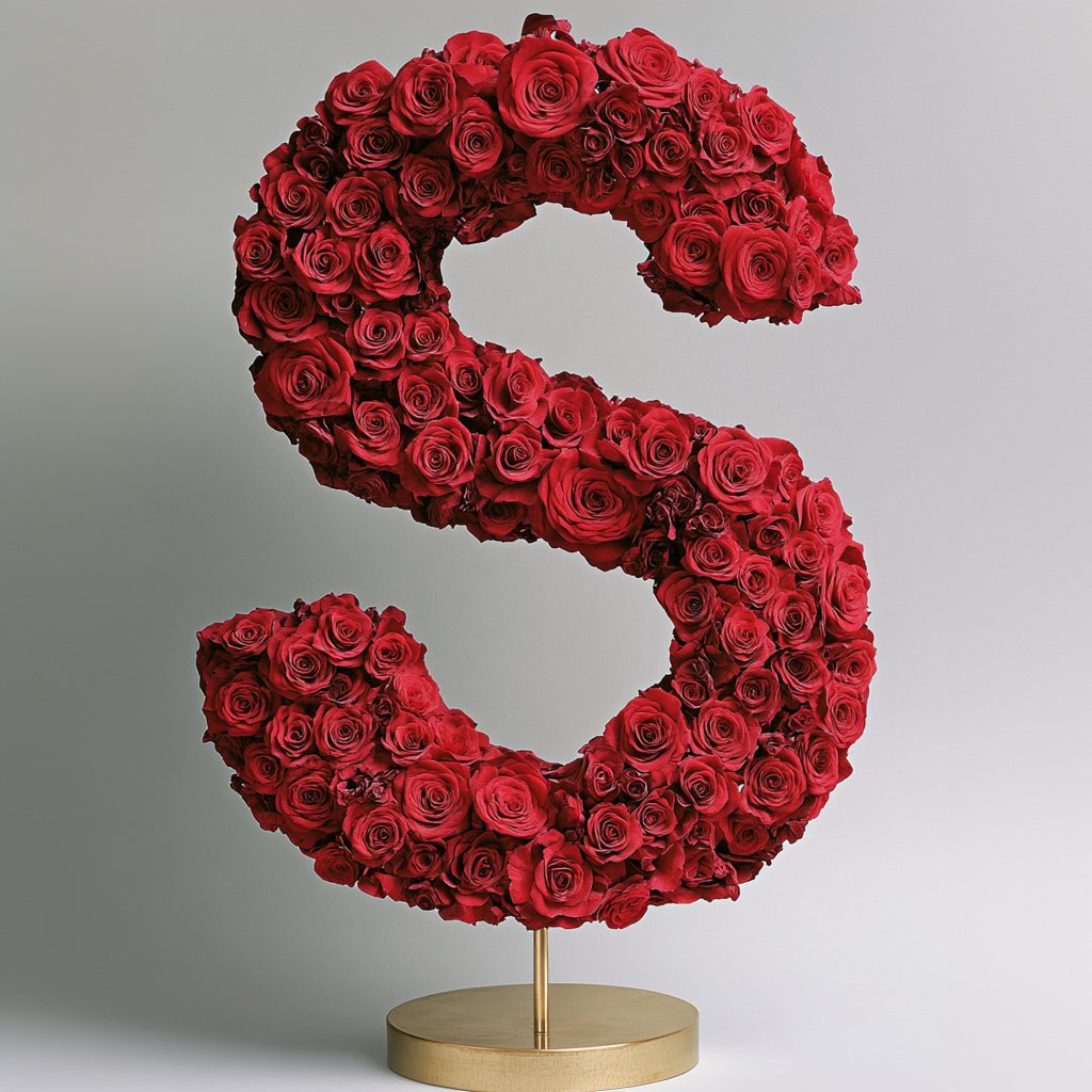 Selene Red Rose Letter S Lamp - Imaginary Worlds