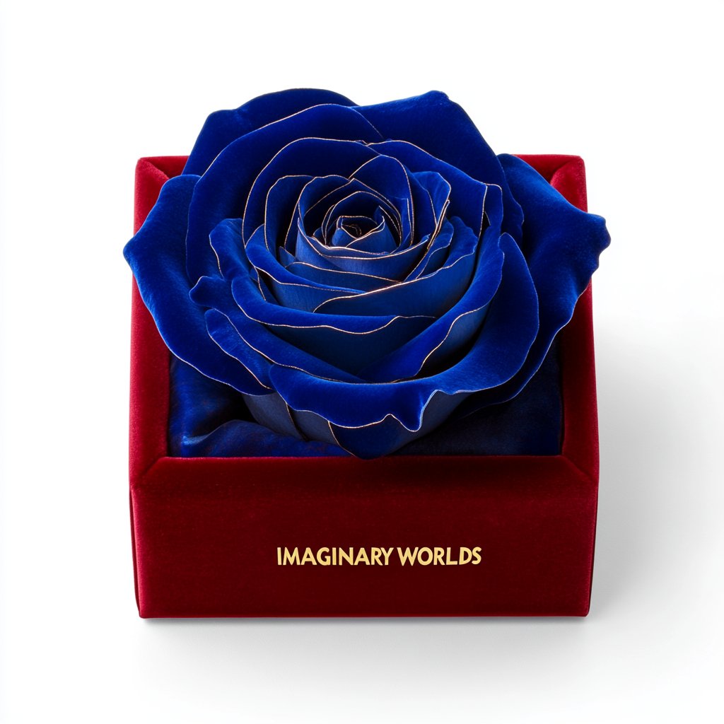 Single Blue Rose Velvet Dream - Imaginary Worlds