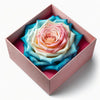 Single Pink, White, and Blue Rose Silk Box - Imaginary Worlds