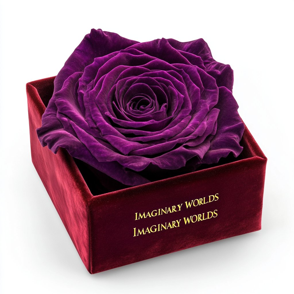Single Purple Rose Velvet Elegance - Imaginary Worlds