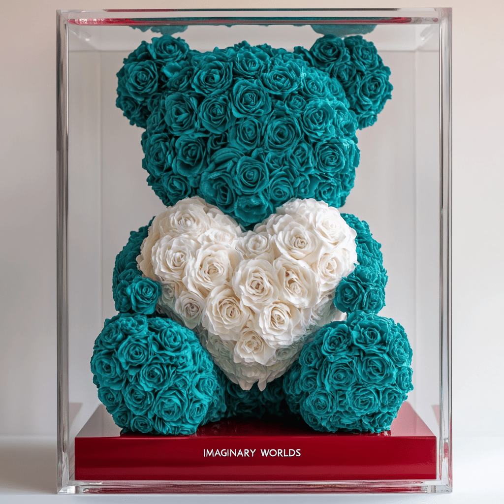Teal Roses in Acrylic Box Collection