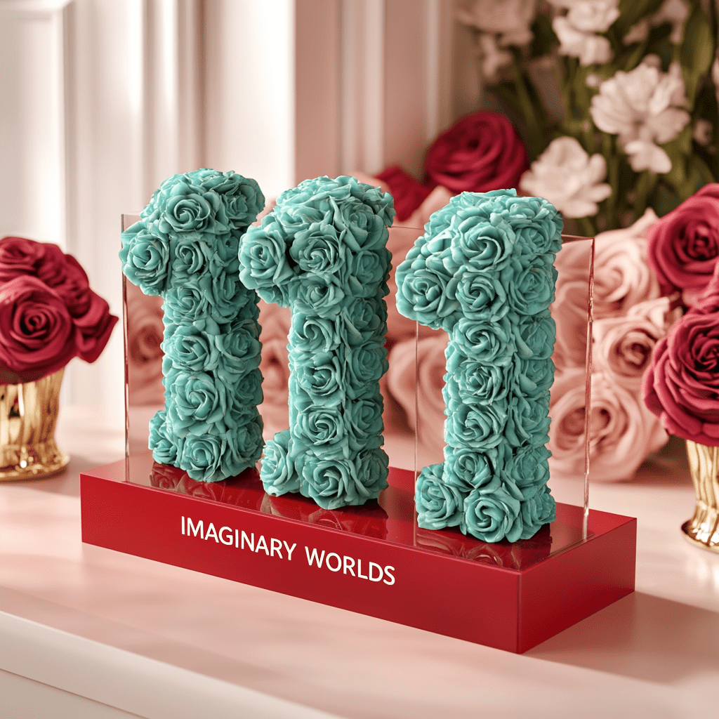 Teal Roses 111 Rose Box - Imaginary Worlds
