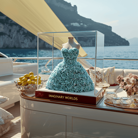 Tiffany Blue Rose Dress Sculpture - Imaginary Worlds