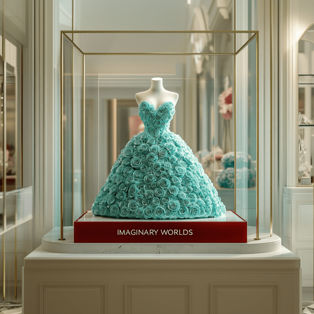 Tiffany Blue Rose Dress Sculpture - Imaginary Worlds