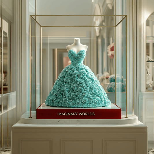 Tiffany Blue Rose Dress Sculpture - Imaginary Worlds