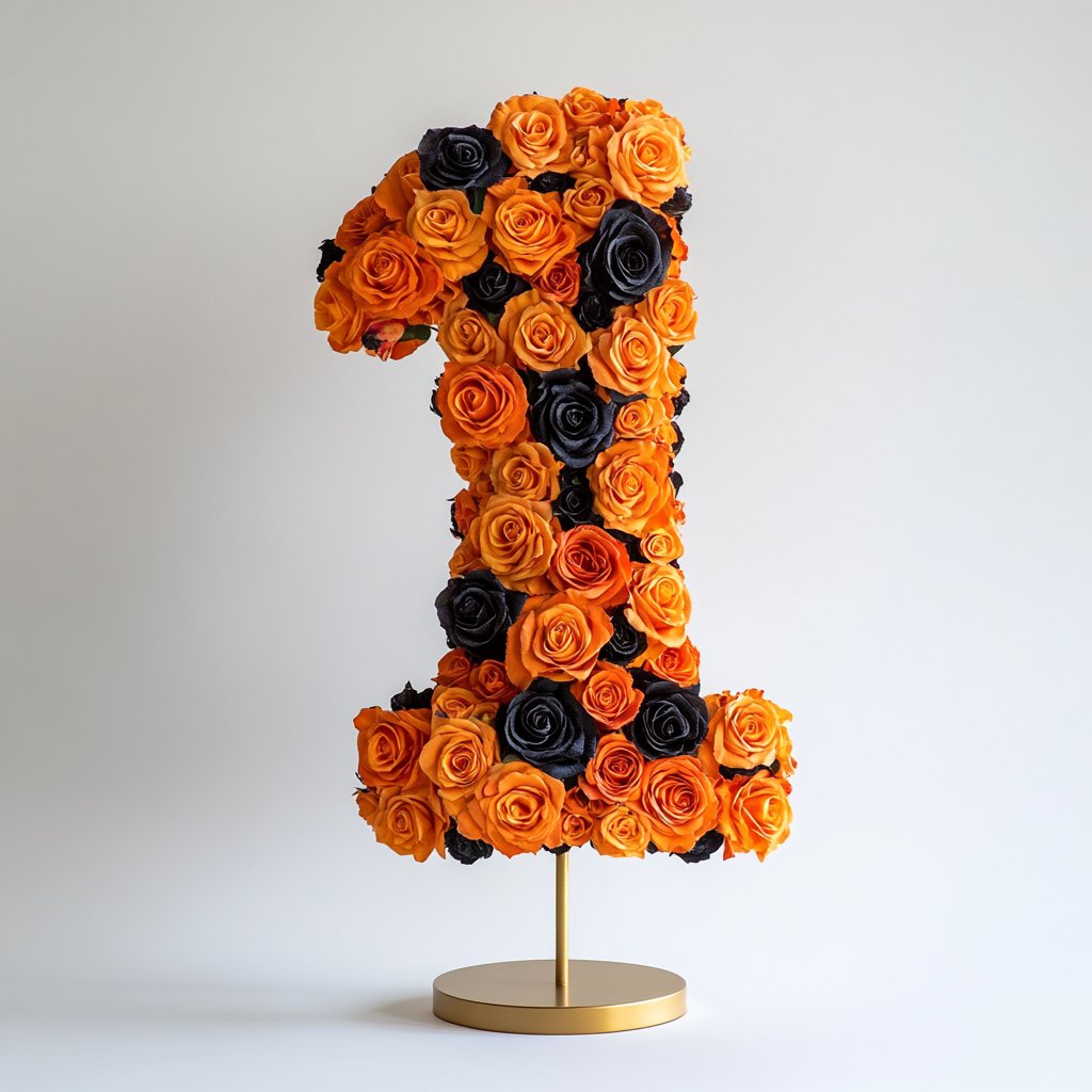 Two-tone number rose lamp - Imaginary Worlds