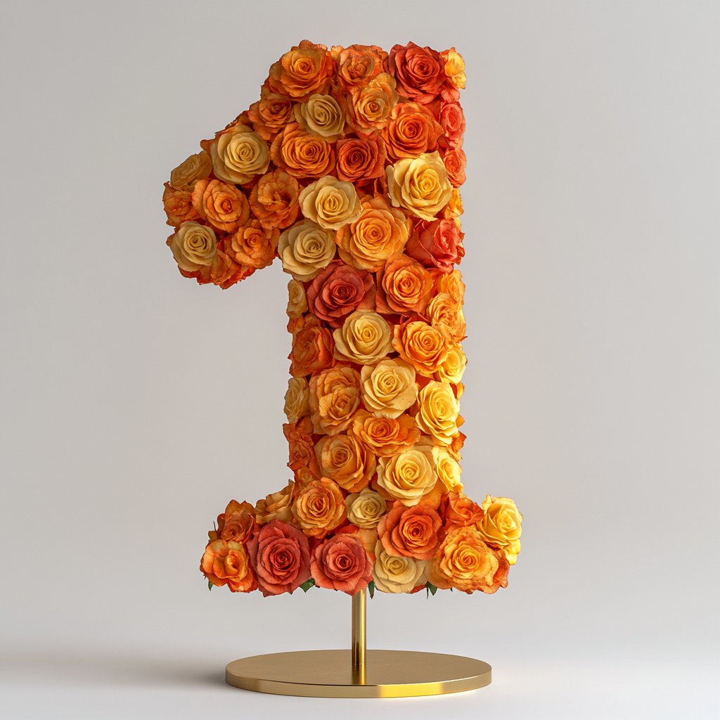 Two-tone number rose lamp - Imaginary Worlds