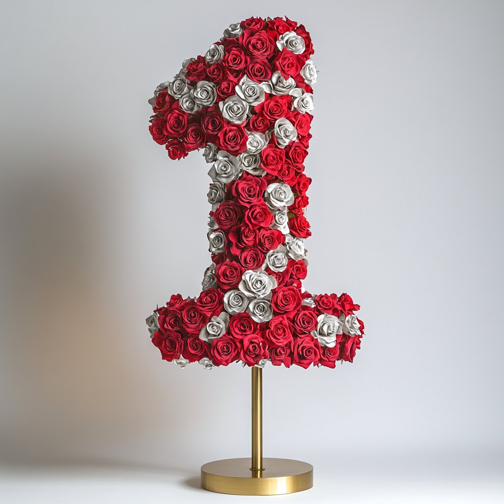 Two-tone number rose lamp - Imaginary Worlds