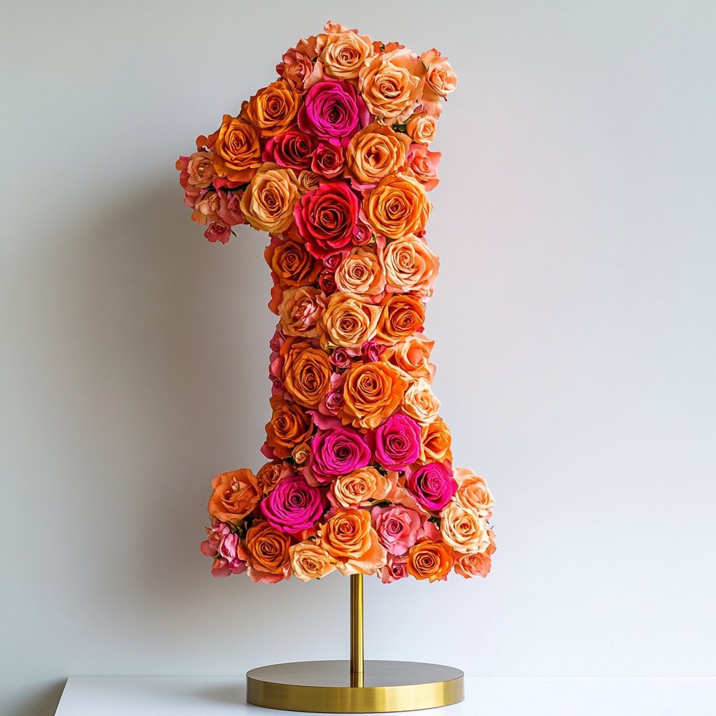 Two-tone number rose lamp - Imaginary Worlds