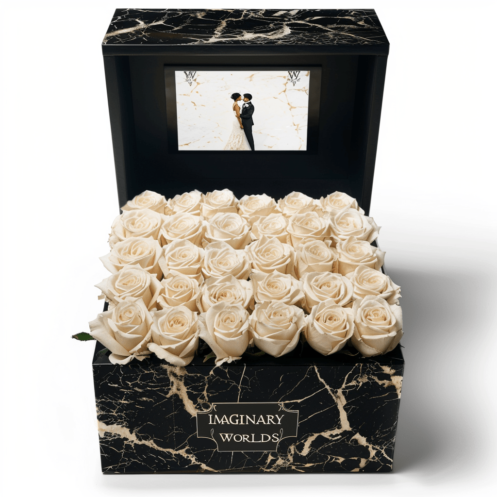 White Roses Forever Multimedia Keepsake Box - Imaginary Worlds