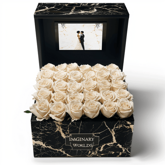 White Roses Forever Multimedia Keepsake Box - Imaginary Worlds
