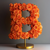 Standing Orange Rose Letter B Lamp
