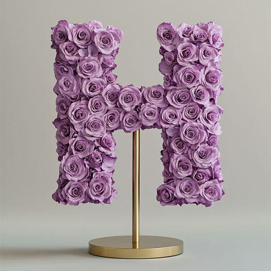 Hera Purple Rose Letter H Lamp