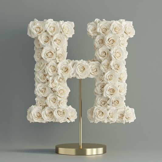 Hera White Rose Letter H Lamp