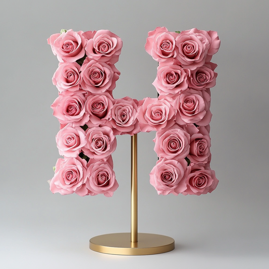 Hebe Pink Rose Letter H Lamp
